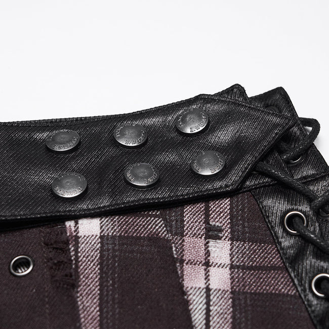 Punkiger Vintage-Jeansrock mit Karomuster für Herren