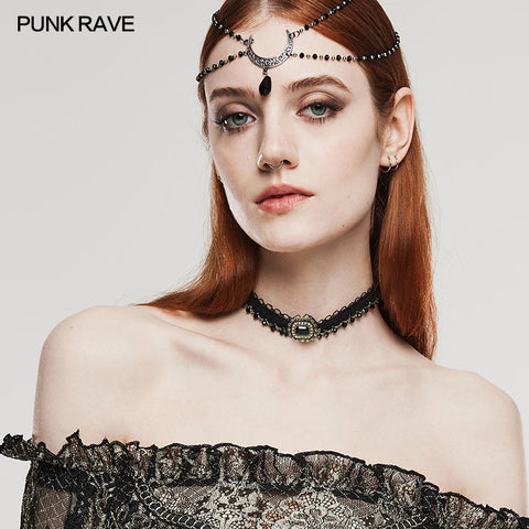 GOTH Golden Edge Edelstein Halsband