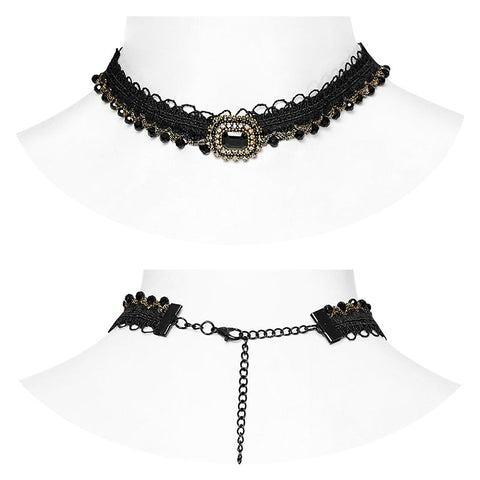 GOTH Golden Edge Edelstein Halsband