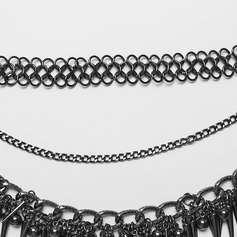 PUNK Spike-Taillen-Metallkette