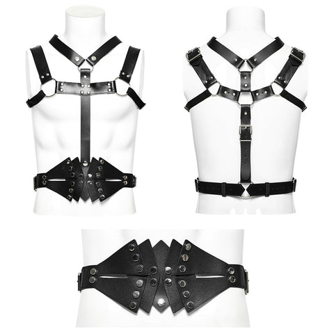 Punk Harness & Gürtel 2 in 1 Accessoire