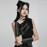 Goth-Handschuhe aus glänzendem Lackleder