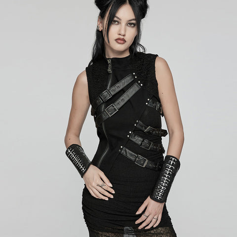 Goth-Handschuhe aus glänzendem Lackleder