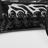 Goth-Handschuhe aus glänzendem Lackleder