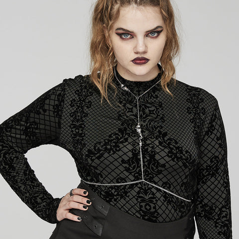 Punk-Geschirr mit Fledermauskette in Herzform