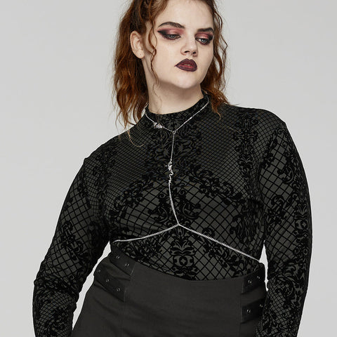 Punk-Geschirr mit Fledermauskette in Herzform