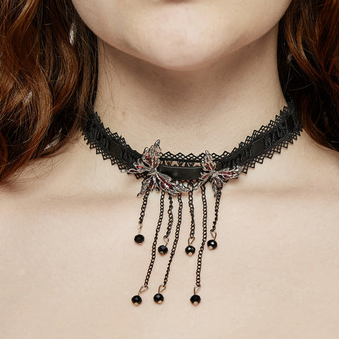 Punk Blood Butterfly Quastenhalsband