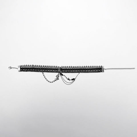 Punk-Spitzen-Obsidian-Halsband