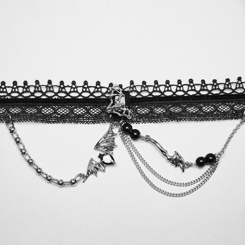 Punk-Spitzen-Obsidian-Halsband