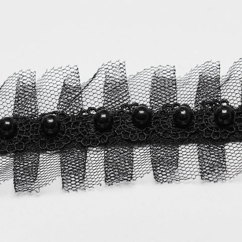 Punk-Mesh-Halsband mit schwarzer Katze