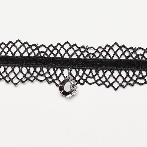 Goth Spitzen-Halsband mit Farbverlaufsanhänger