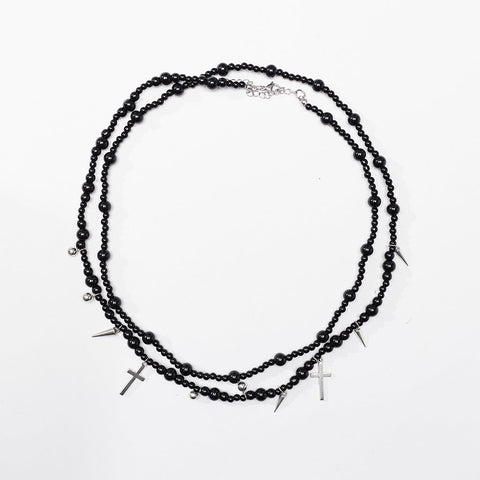 Goth Kreuz Mehrschichtige Halskette