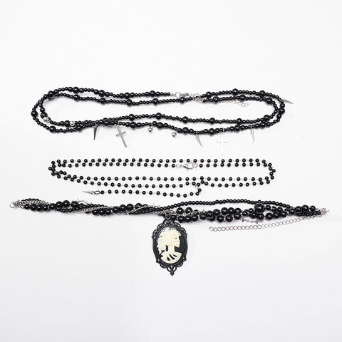 Goth Kreuz Mehrschichtige Halskette