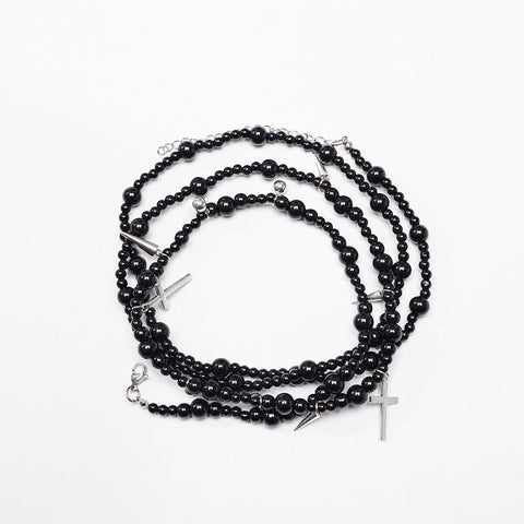 Goth Kreuz Mehrschichtige Halskette