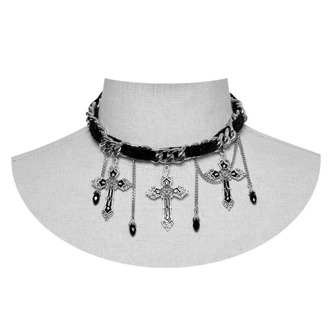 Goth Wunderschöner Kreuz-Halsband