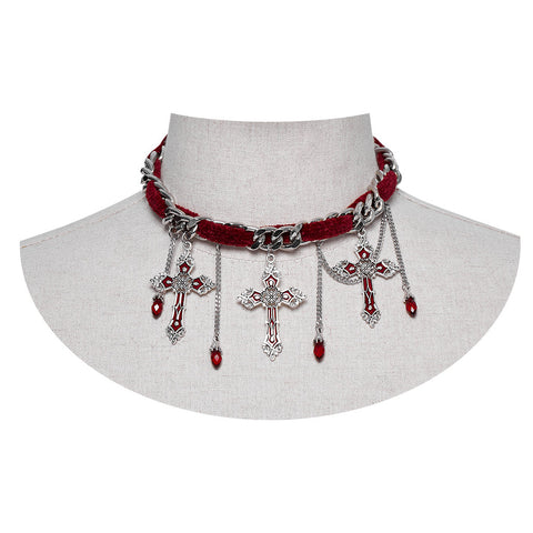 Goth Wunderschöner Kreuz-Halsband