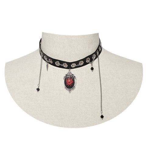 Goth Schwarzer Lederhalsband