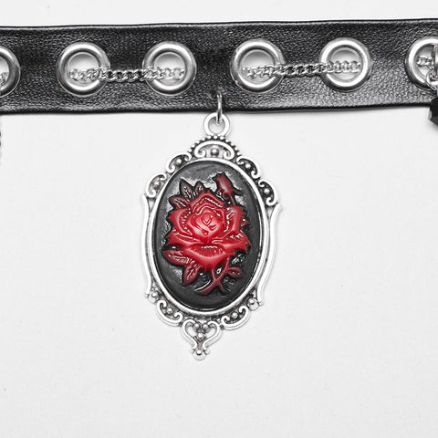 Goth Schwarzer Lederhalsband