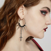 Goth Kreuz Anhänger Spike Ohrringe