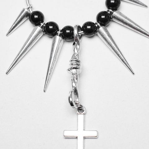Goth Kreuz Anhänger Spike Ohrringe