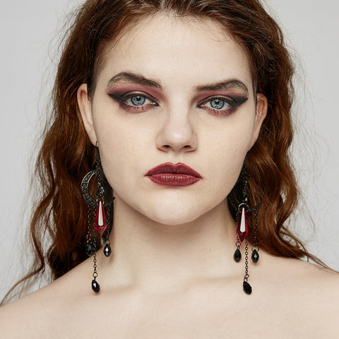 Goth Black Moon Ohrringe