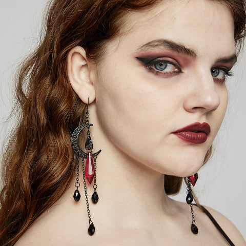 Goth Black Moon Ohrringe