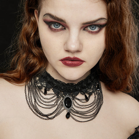 Goth Kopfbedeckung-Choker