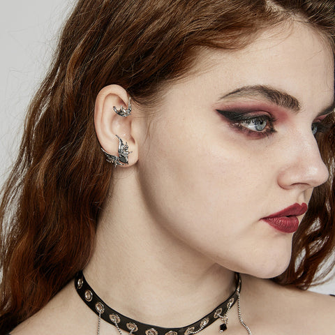 Goth Herzform Fledermaus Earbone Ohrring
