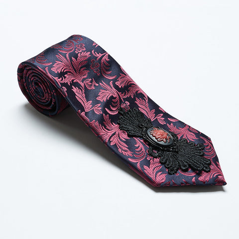 Krawatte mit Gothic-Blumenmuster
