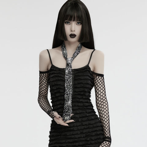 Punk-Skelett-Spinnennetz-Krawatte