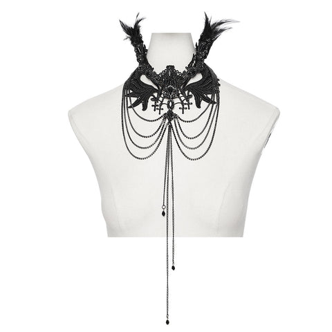 Gothic Black Wing Wunderschöne Halskette
