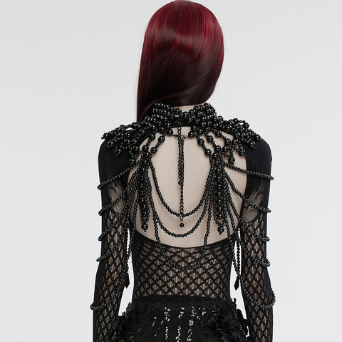 Gothic Totenkopf Halsbedeckung mit Perlen