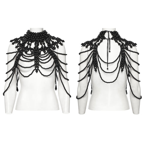 Gothic Totenkopf Halsbedeckung mit Perlen