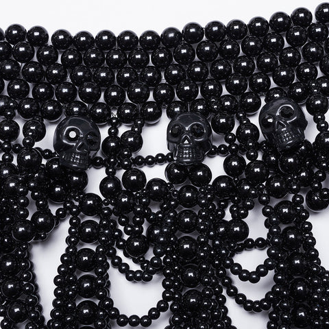 Gothic Totenkopf Halsbedeckung mit Perlen