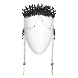 Gothic Wunderschönes schwarzes Kristall-Stirnband