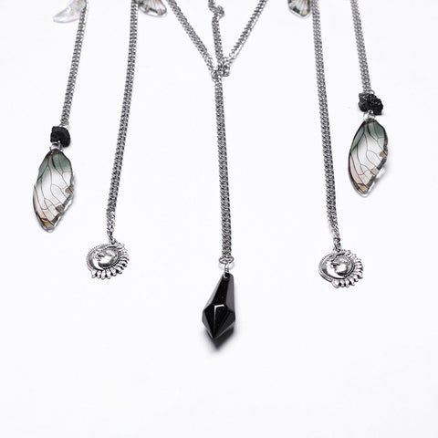 Gothic Wunderschönes schwarzes Kristall-Stirnband