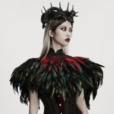 Wunderschöner, wendbarer Federschal im Gothic-Stil