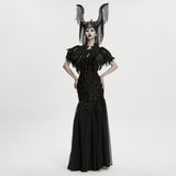 Wunderschöner, wendbarer Federschal im Gothic-Stil