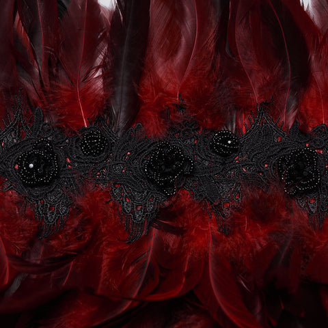 Gothic Asymmetrischer Federschal