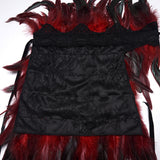 Gothic Asymmetrischer Federschal