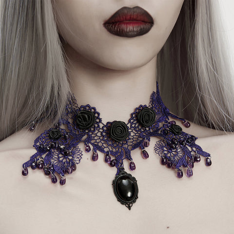 Edle Rosen-Spitzen-Gothic-Halskette