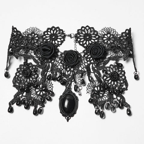Edle Rosen-Spitzen-Gothic-Halskette