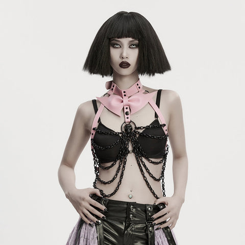 Punk-Fledermaus-Bogen-Totenkopf-Brustkette