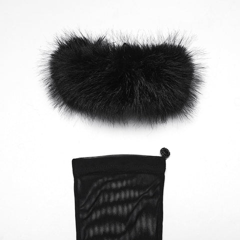 Flauschige Gothic-Handschuhe