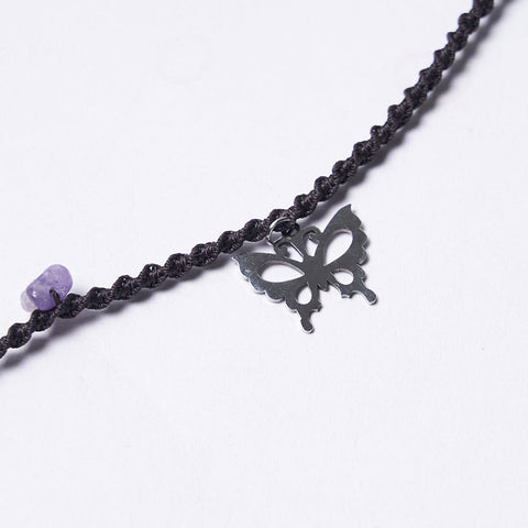 Halskette aus gewebten Naturkristallen