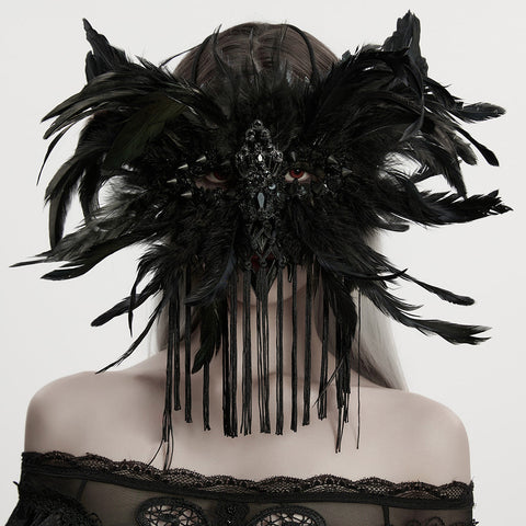 Gothic-Dämonenflügel-Quastenmaske