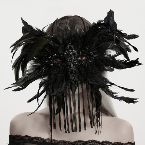 Gothic-Dämonenflügel-Quastenmaske