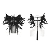 Gothic-Dämonenflügel-Quastenmaske