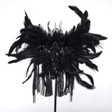 Gothic-Dämonenflügel-Quastenmaske