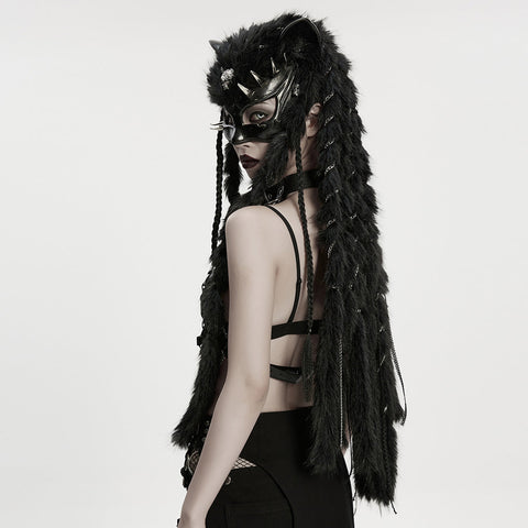 Punk-Fuchskopf-Zopfhaube